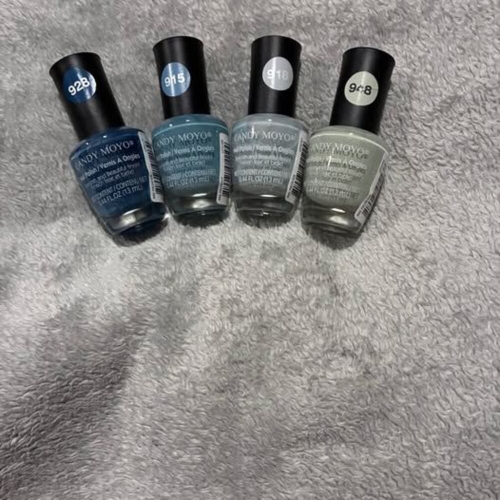 Candy Moyo Nail Polish Lot - blue/green/grey shades- Four bottles